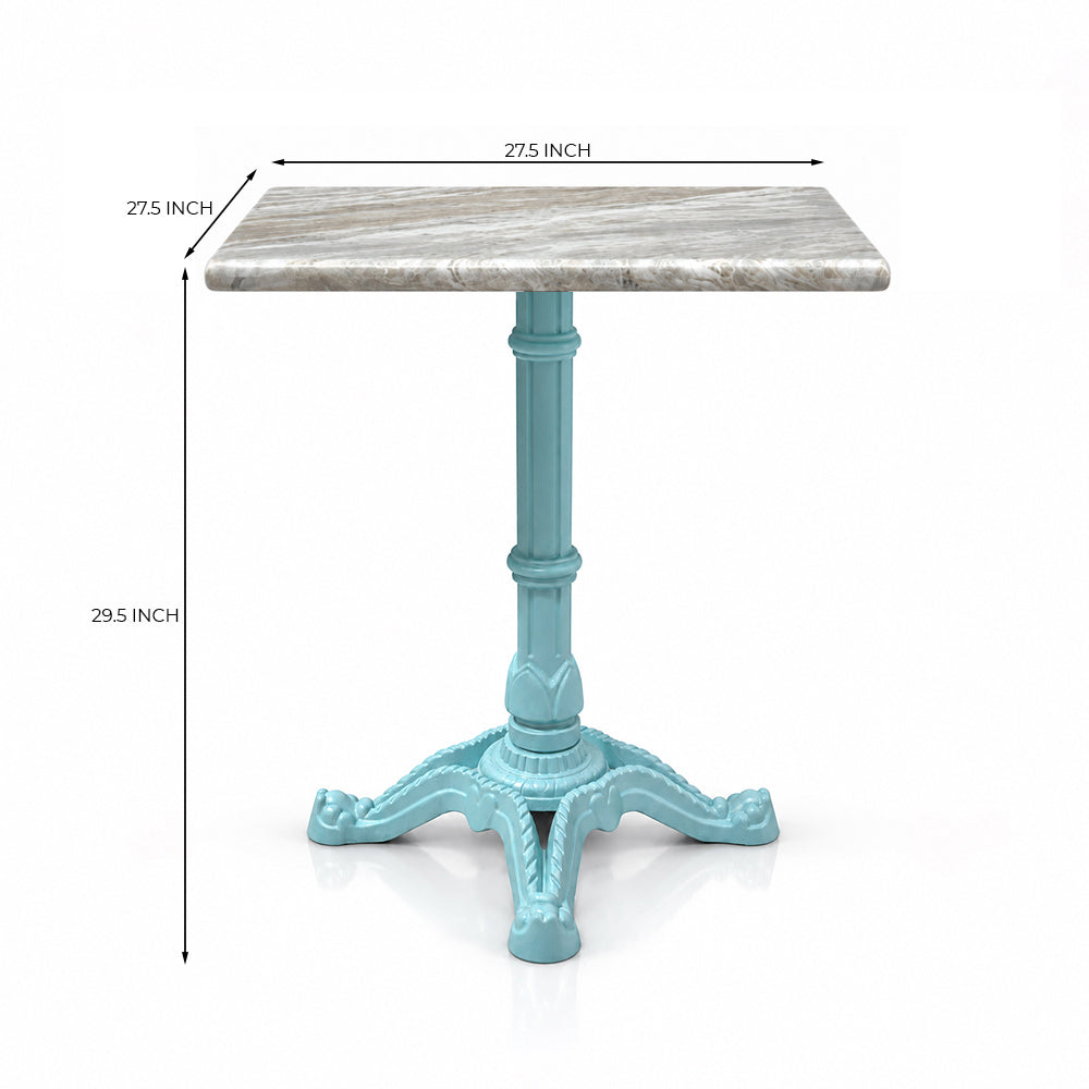 Ashford Sawar Marble Restaurant Table with Metal Legs - Medium