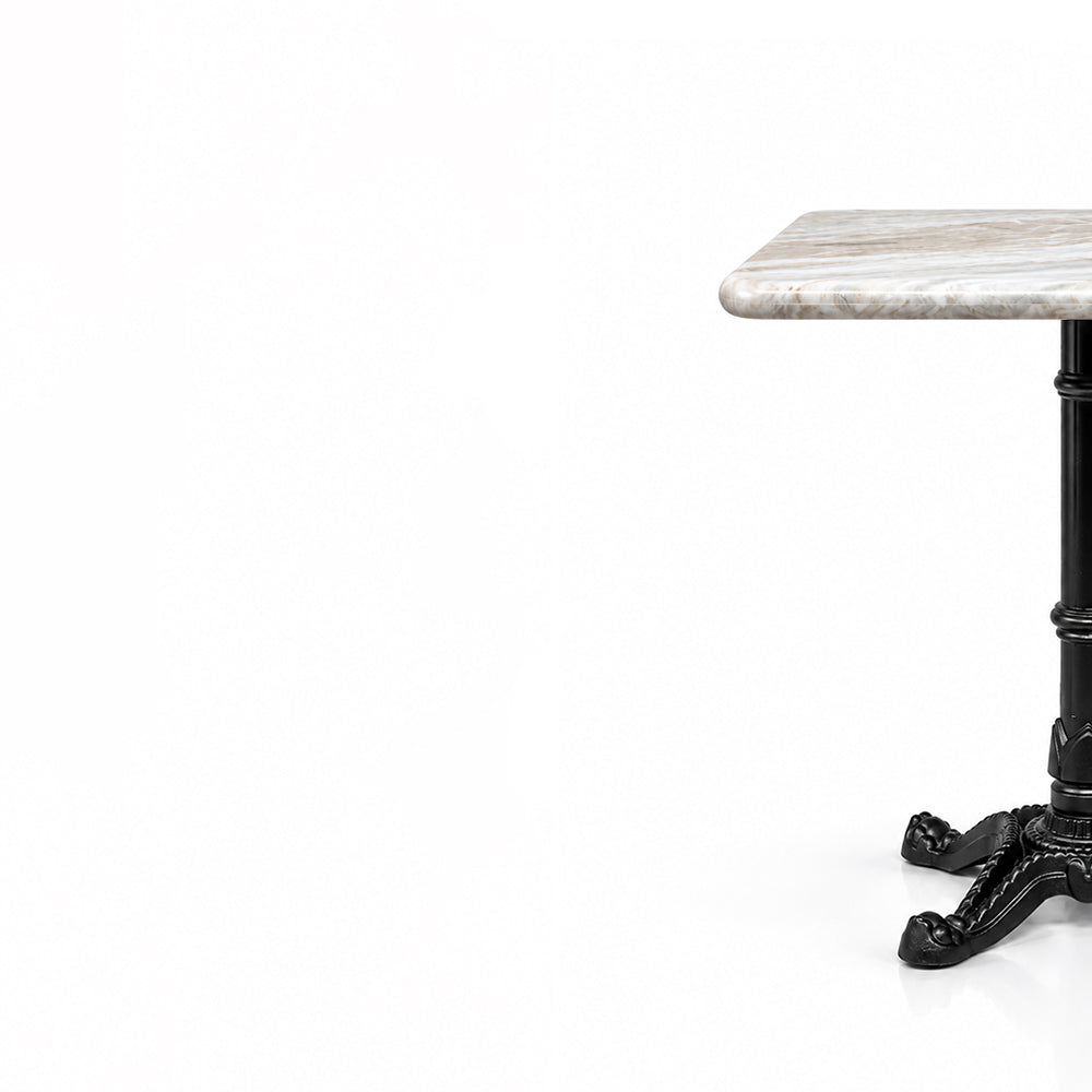 Hartley Sawar Marble Restaurant Table with Metal Legs - Medium