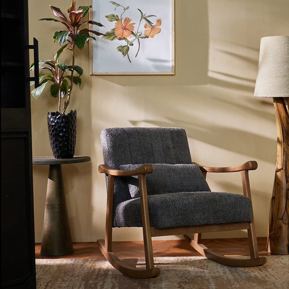 Margaret Wooden Rocking Chair - Grey