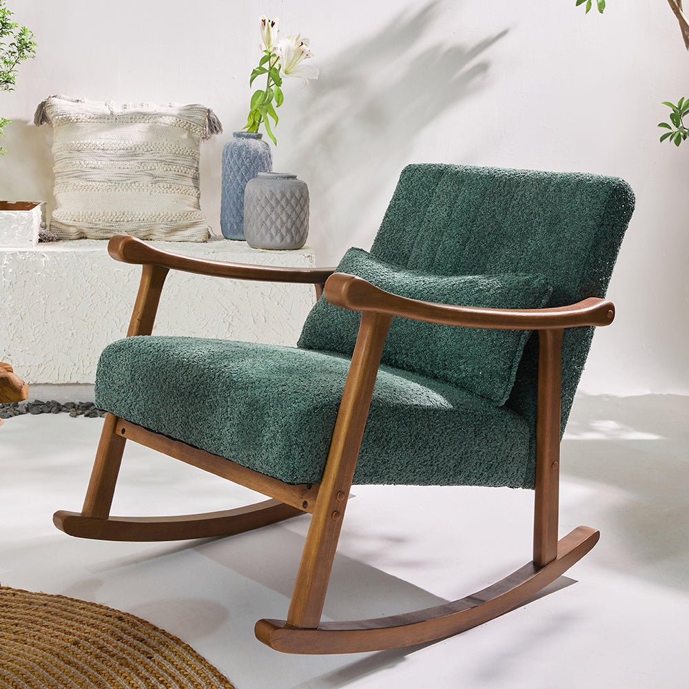 Margaret Wooden Rocking Chair - Dark Green