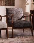 Tulsa Petal Wooden Armchair - Grey
