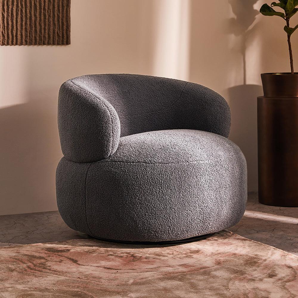 Marshmallow Dew Boucle Sofa - Grey