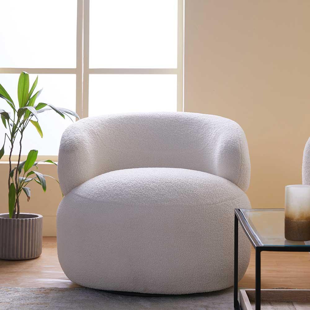 Marshmallow Dew Boucle Sofa - White