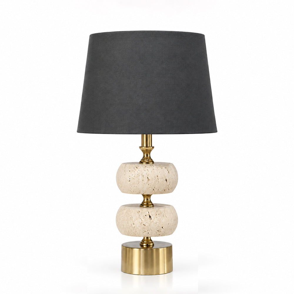 Paco Marble Table Lamp with Black Shade - Product View 1