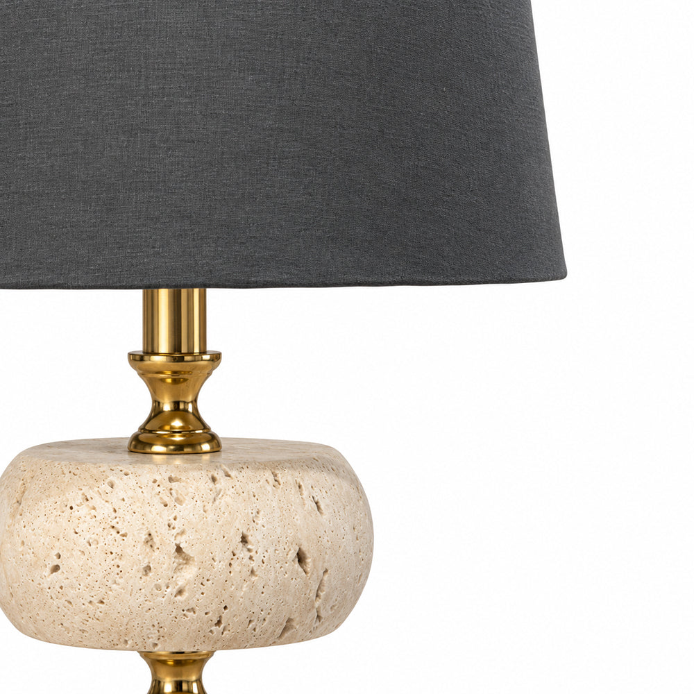 Paco Marble Table Lamp with Black Shade - Product View 2