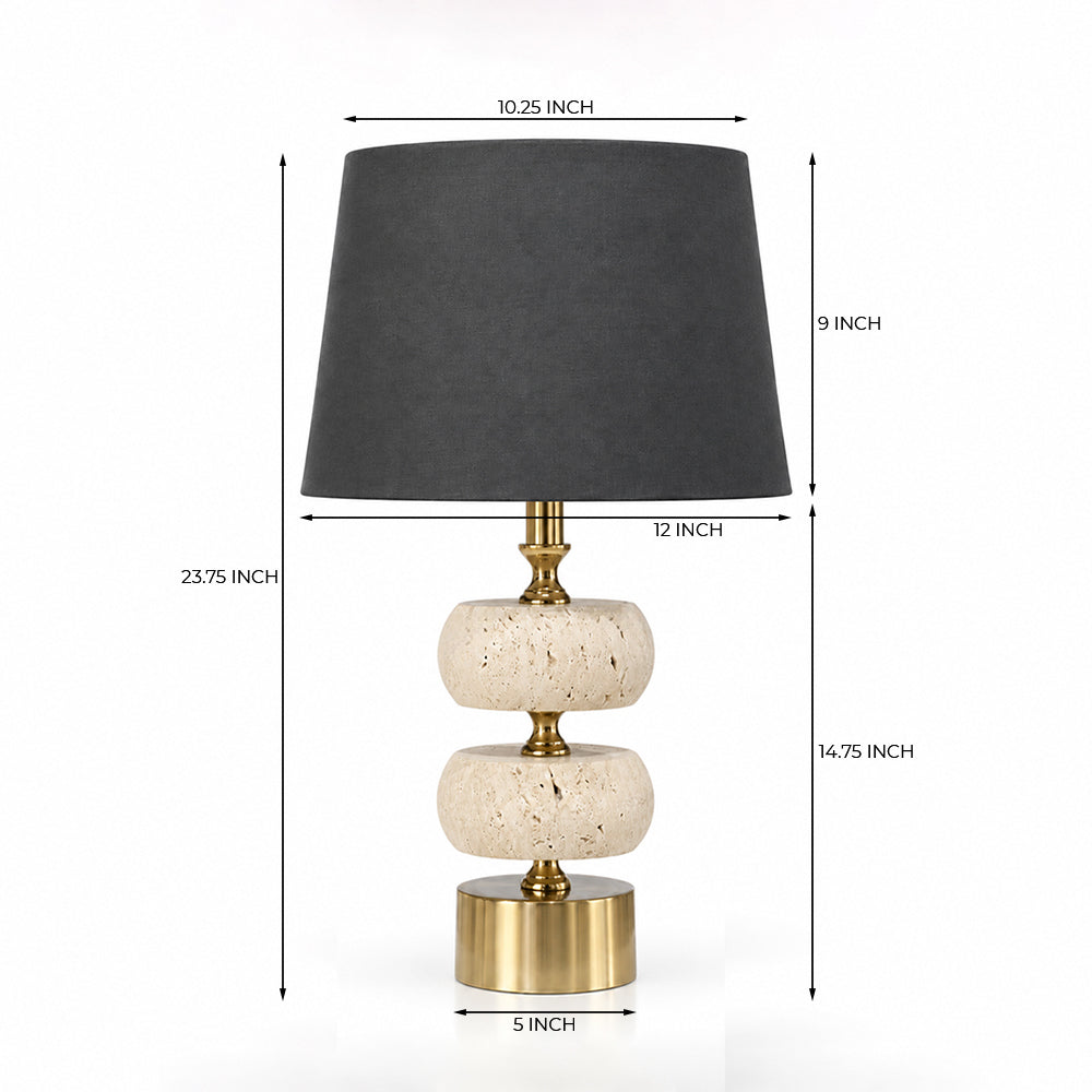Paco Marble Table Lamp with Black Shade - Product View 6
