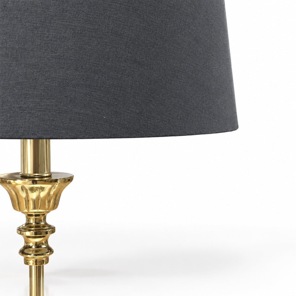 Remi Metal Marble Table Lamp with Black Shade - Product View 3