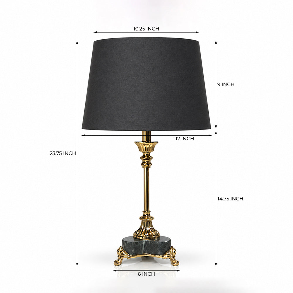 Remi Metal Marble Table Lamp with Black Shade - Product View 7