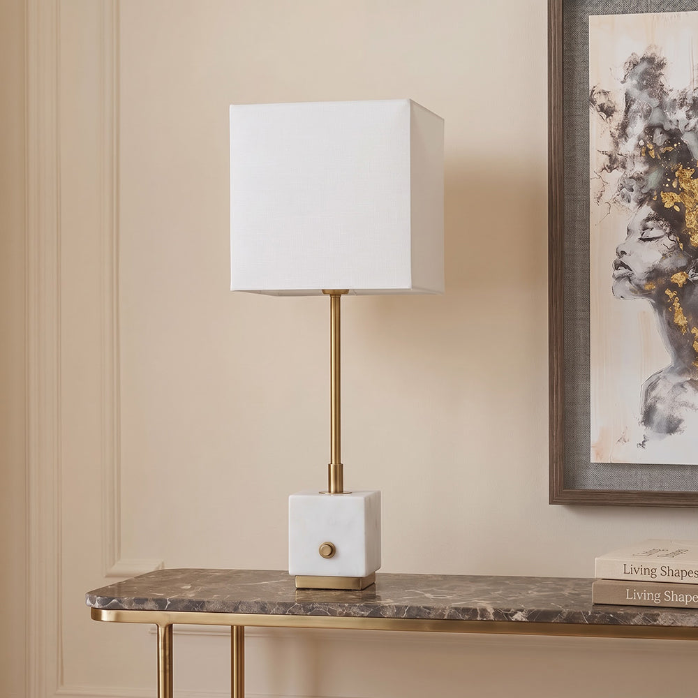 Blaze Marble Table Lamp with Metal - Product View 5