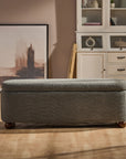 Mavis Boucle Bench with Wood - Grey