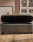 Mavis Boucle Bench with Wood - Grey
