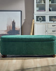 Mavis Boucle Bench with Wood - Green