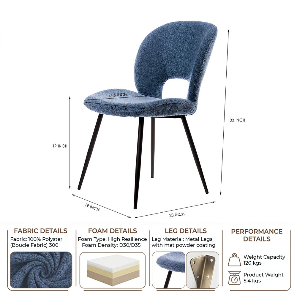 Ivoces Boucle Dining Chair - Blue