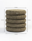 Elves Boucle Plywood Pouf - Green