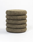 Elves Boucle Plywood Pouf - Green