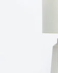 Obsedian Silk Ceramic Fabric Shade Table Lamp - White