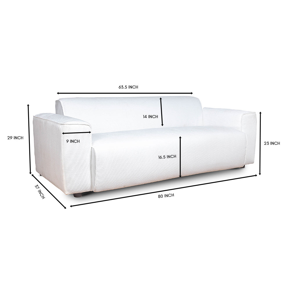 Starlight Sparkle 3 Seater Sofa - White