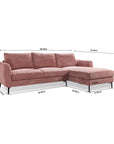 Nova Niche 3 Seater Sofa - Dusty Rose Brown