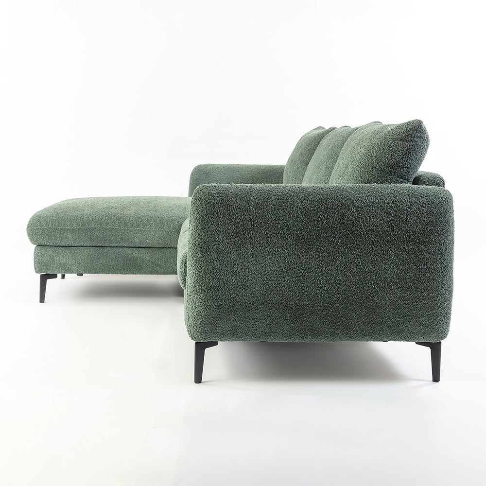 Nova Niche 3 Seater Sofa - Green - LEFT HAND
