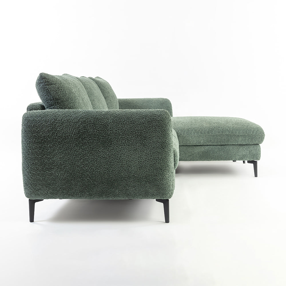 Nova Niche 3 Seater Sofa - Green - RIGHT HAND