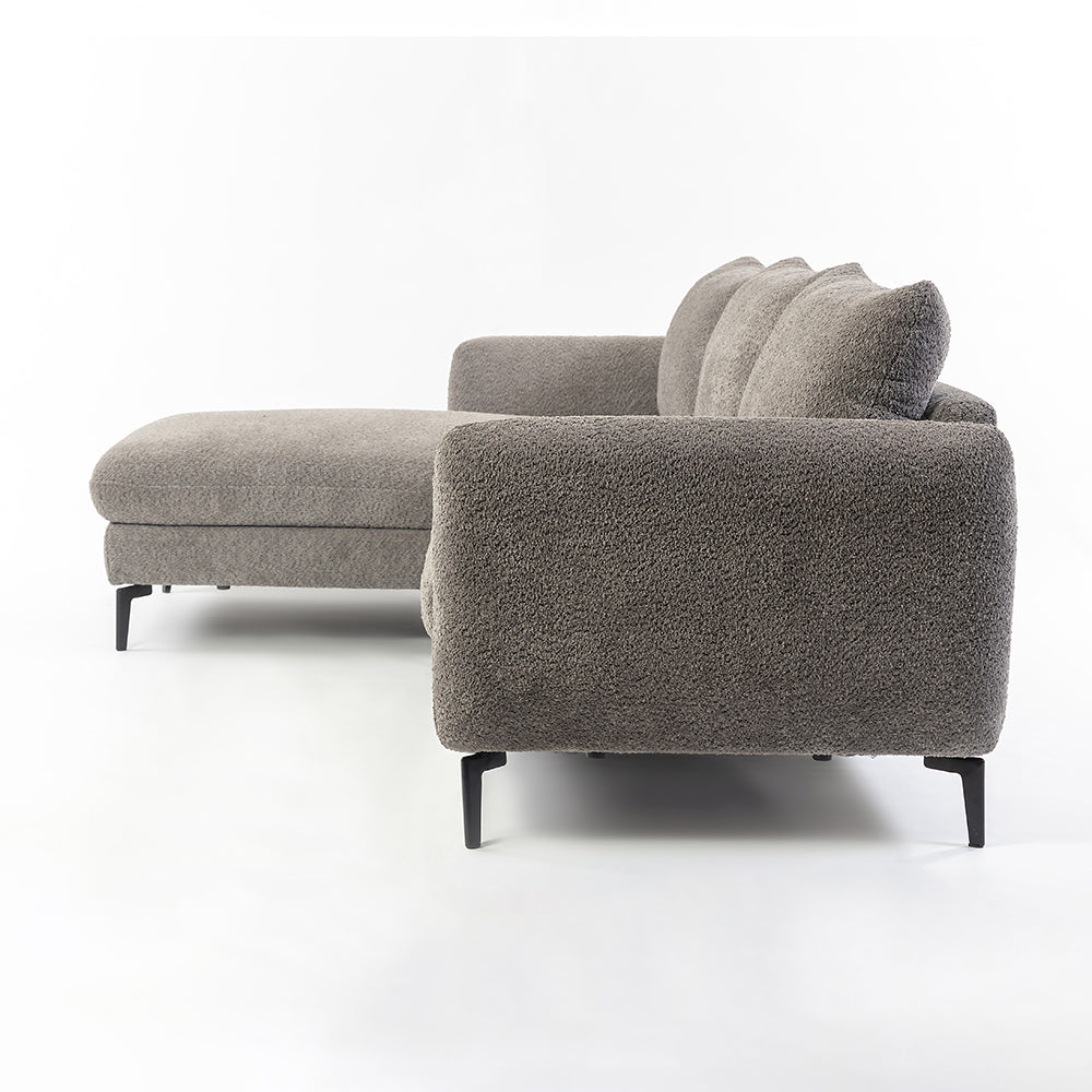 Nova Niche 3 Seater Sofa - Grey - LEFT HAND