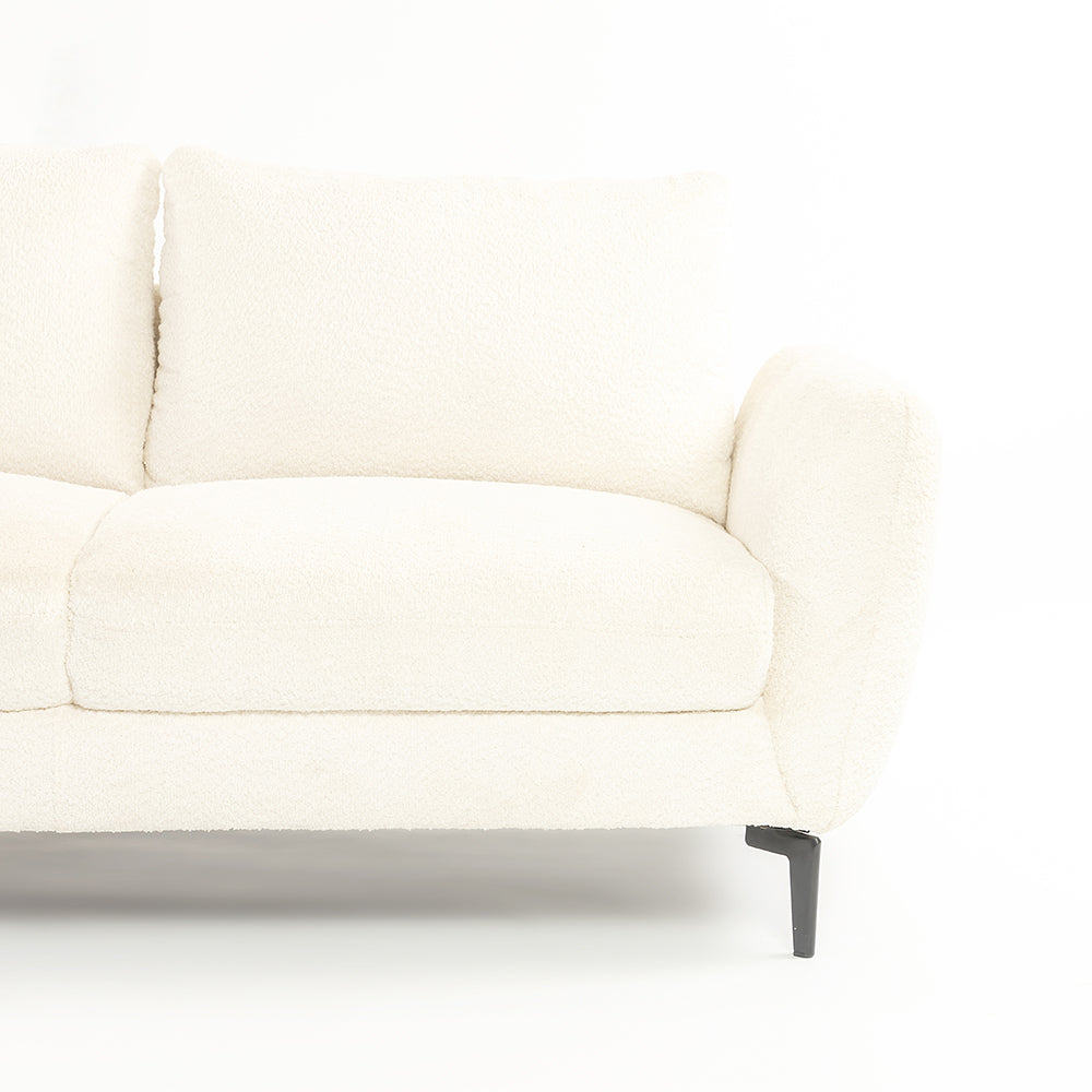 Nova Niche 3 Seater Sofa - White - LEFT HAND