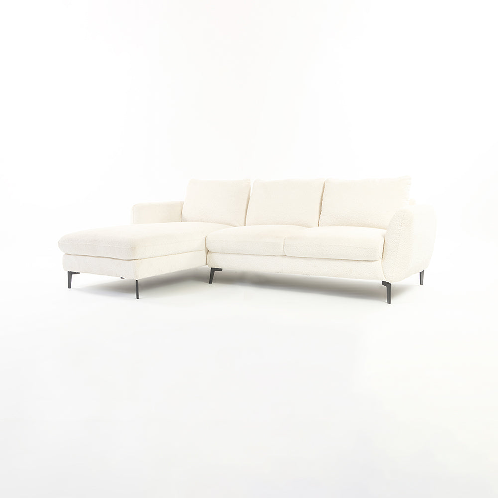 Nova Niche 3 Seater Sofa - White - LEFT HAND