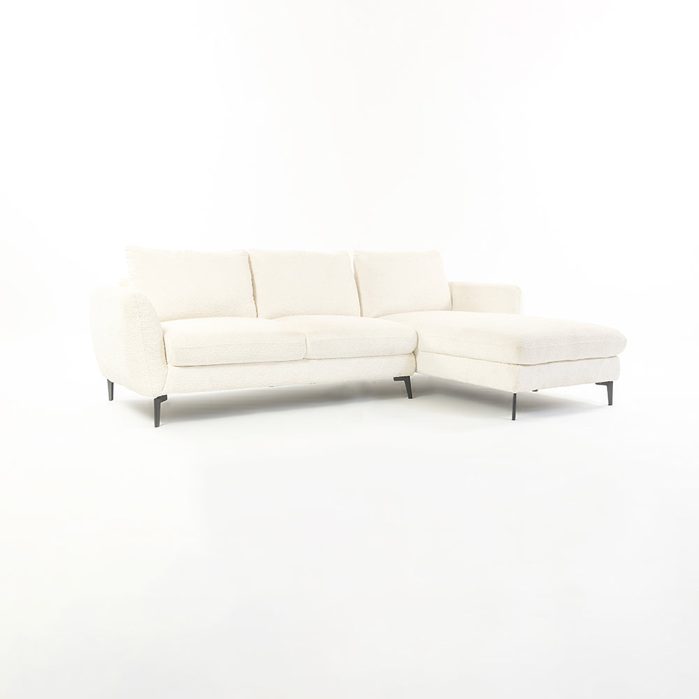 Nova Niche 3 Seater Sofa - White - RIGHT HAND
