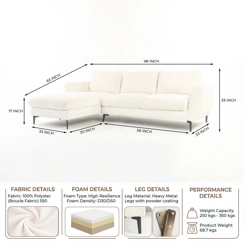 Nova Niche 3 Seater Sofa - White