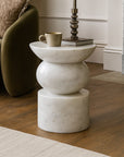 Booke White Purple Marble Accent Table