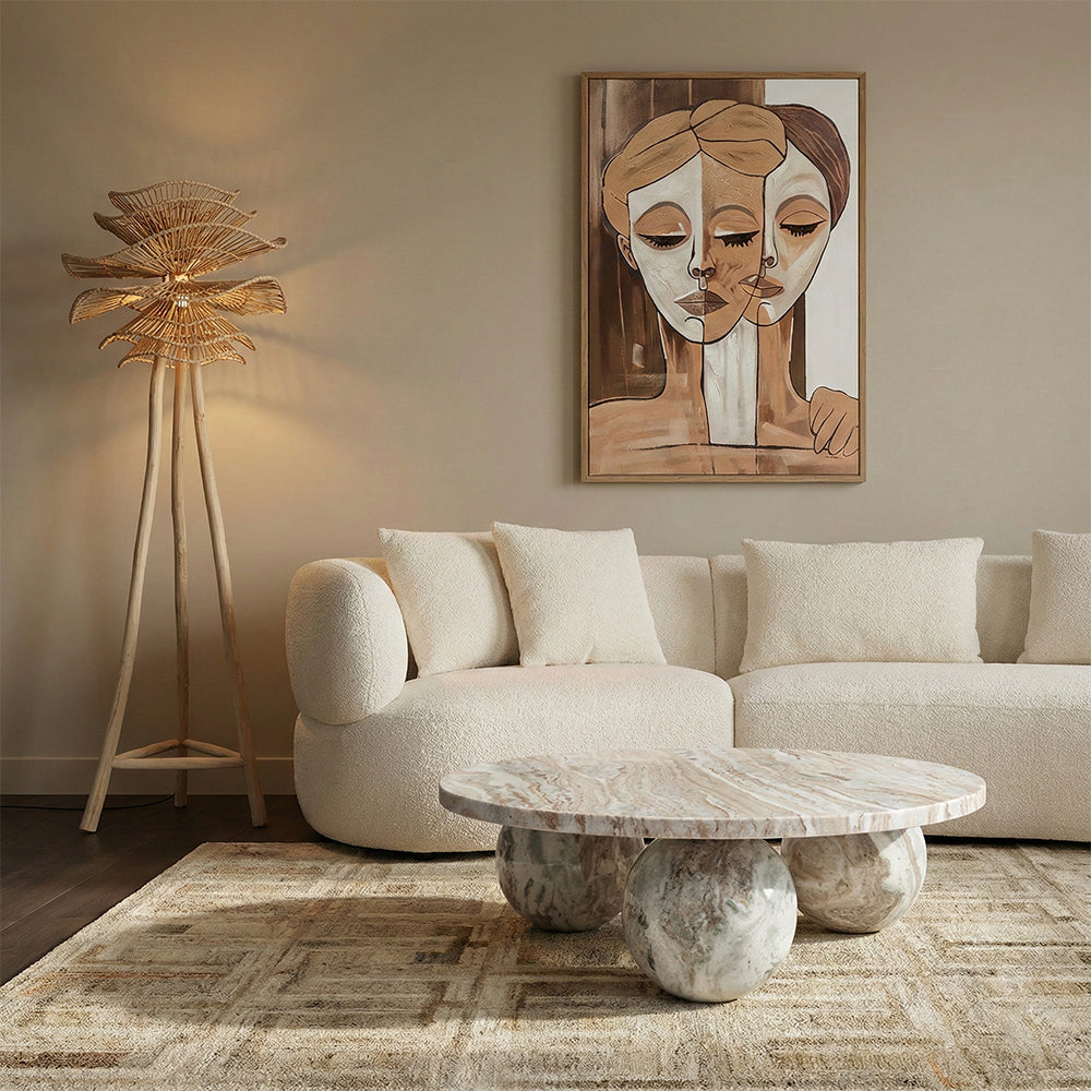 Bejoy Butterscotch Marble Round Coffee Table