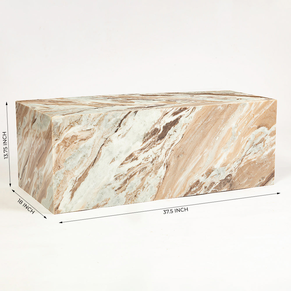 Butterscotch Indian Marble Rectangular Coffee Table - Large