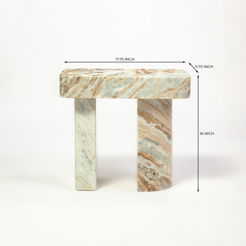 Sawar Marble Fanngs Accent Table