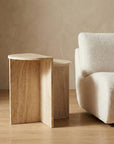 Travertine Marble Vyine Accent Table