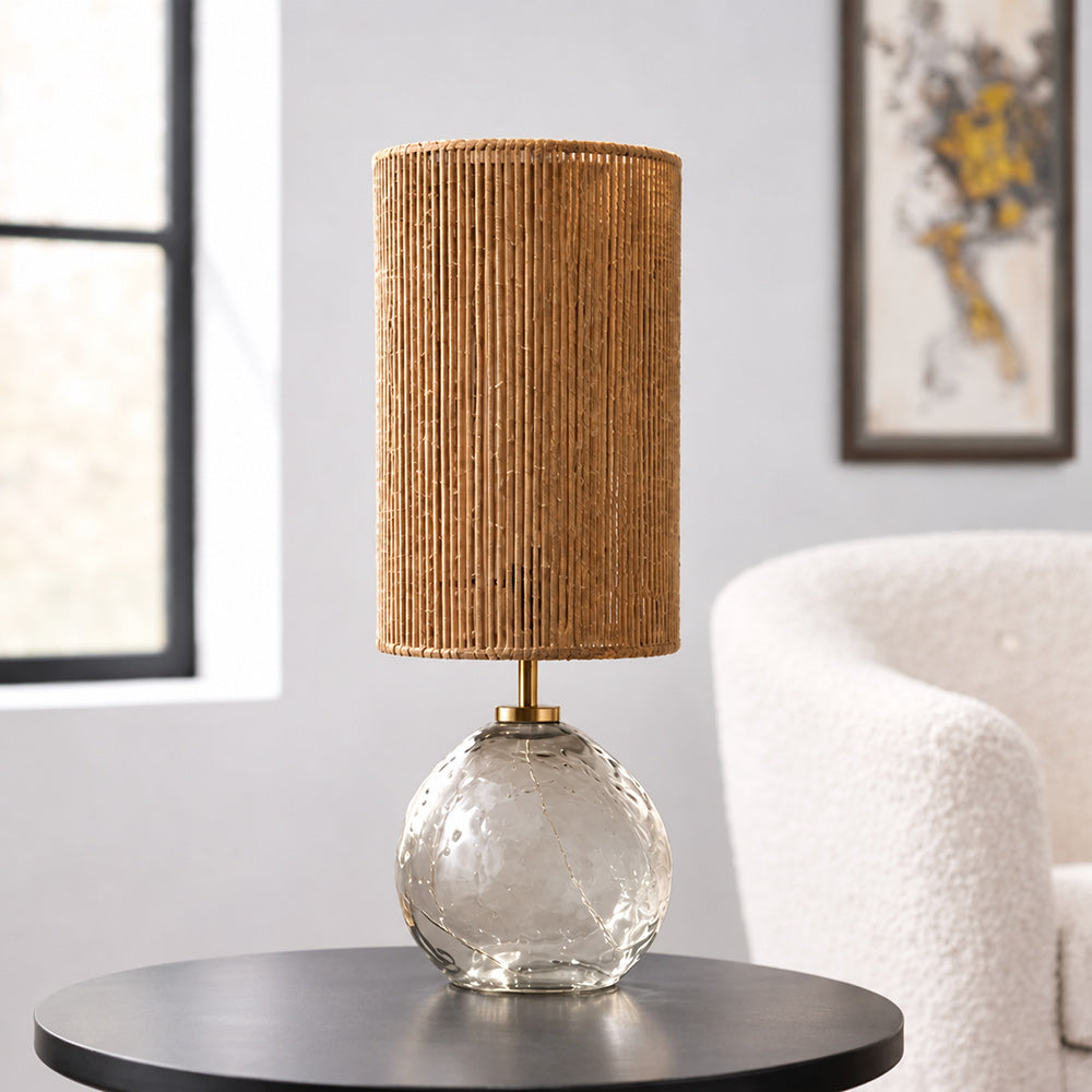 Projec Clear Glass Table Lamp with Jute Shade