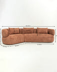 Breeze Boucle 5 Seater Sofa - Rose Brown