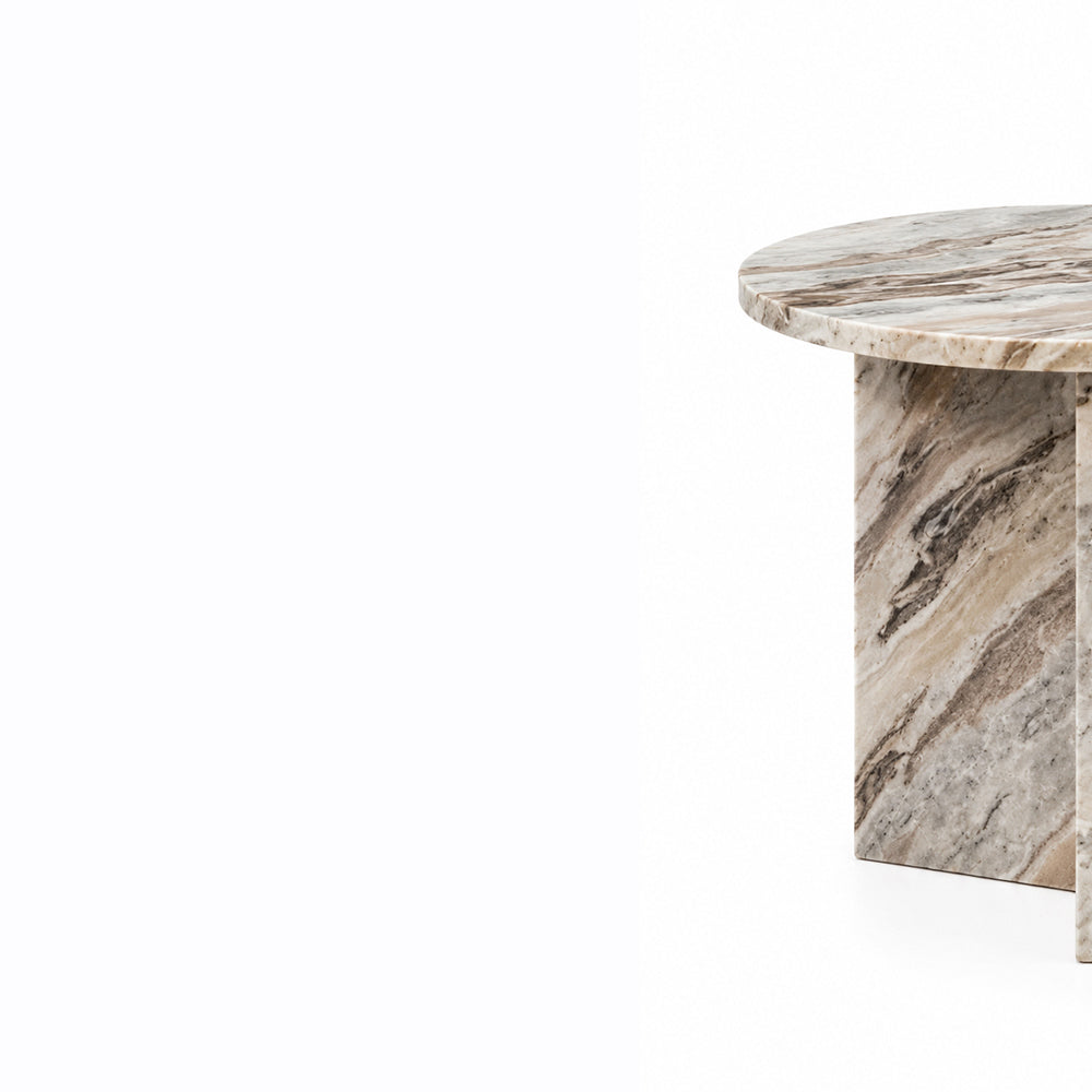 Marble Drift Butterscotch Round Coffee Table - Small