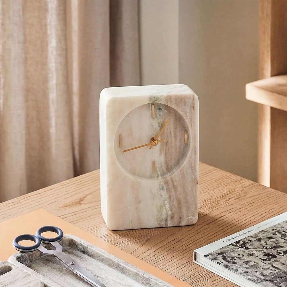 Aluminium Rida Marble Clock