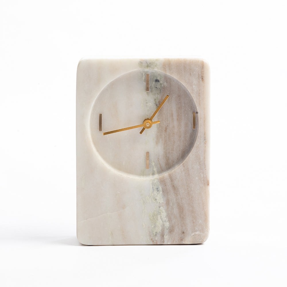 Aluminium Rida Marble Clock