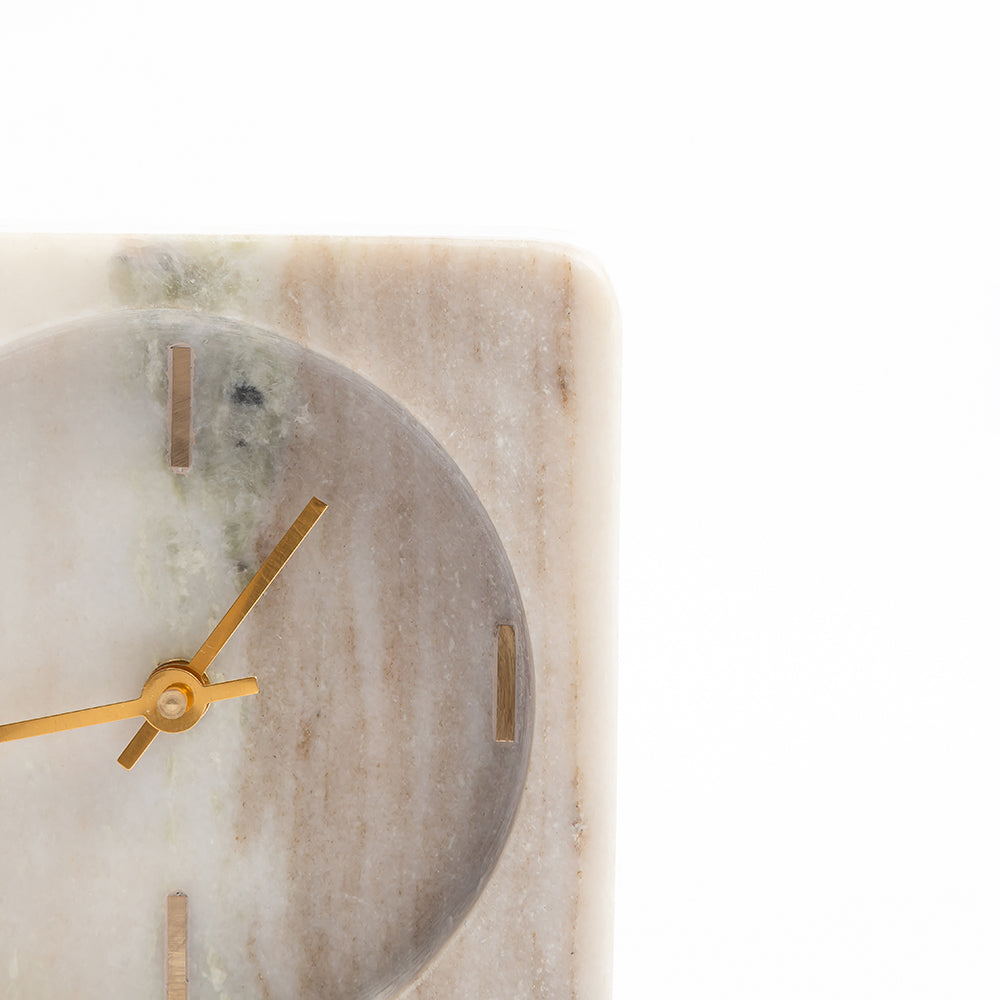 Aluminium Rida Marble Clock