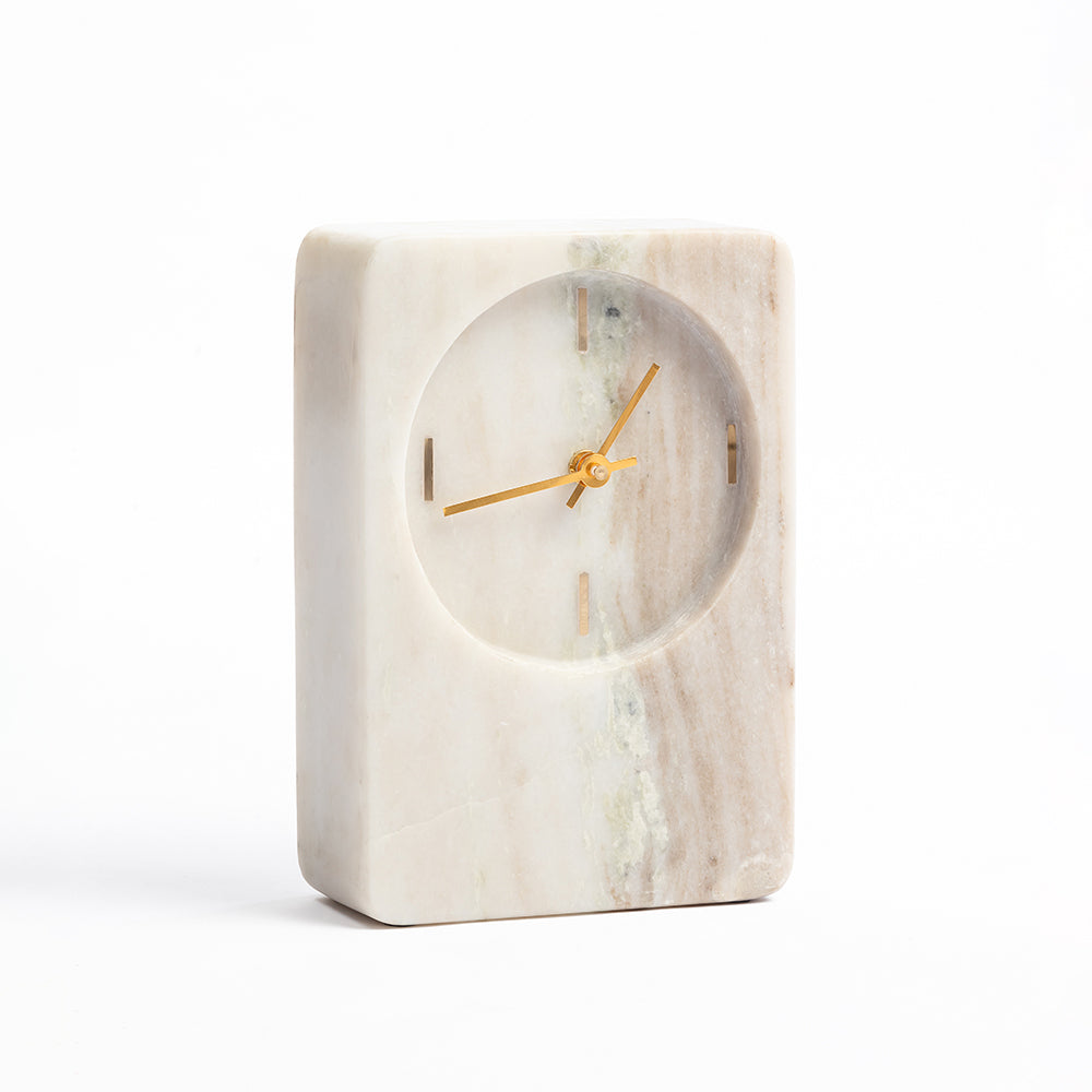 Aluminium Rida Marble Clock