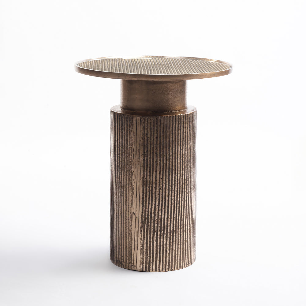 Glass Kragad Round Side Table with Iron