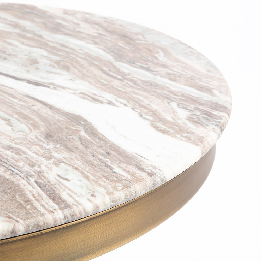 Marble Guett Round Coffee Table Set of 2 with Metal - Large
