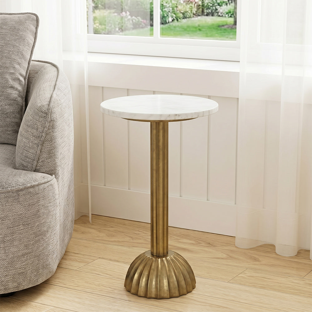 Marble Euro Side Table with Metal