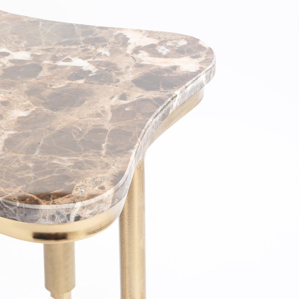 Marble Deku Side Table with Metal