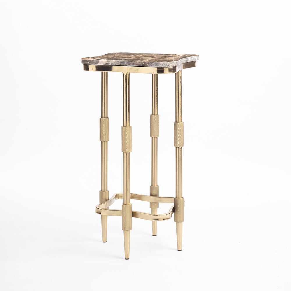 Marble Deku Side Table with Metal
