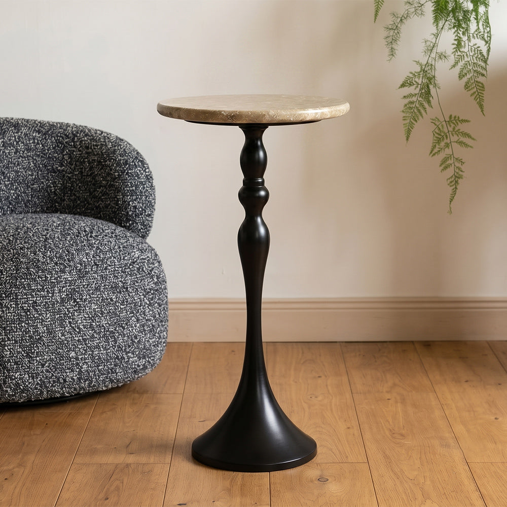 Doja Marble Accent Table with Metal