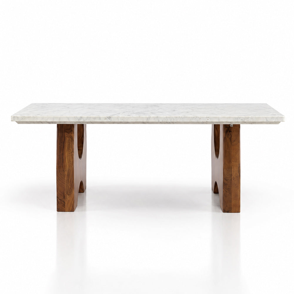 Flume Marble Coffee Table with Wood