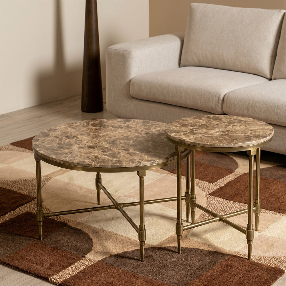 Emie Marble Coffee Table Set of 2