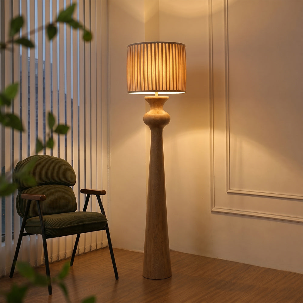 Kamoni Mango Wood Floor Lamp
